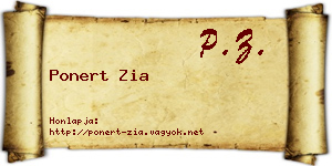 Ponert Zia névjegykártya
